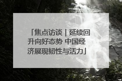 焦点访谈｜延续回升向好态势 中国经济展现韧性与活力